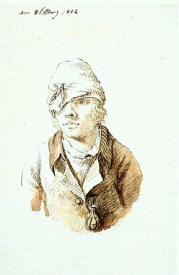 Christian Friedrich Gille Self-Portrait with Cap and Sighting Eye-Shield oil painting image